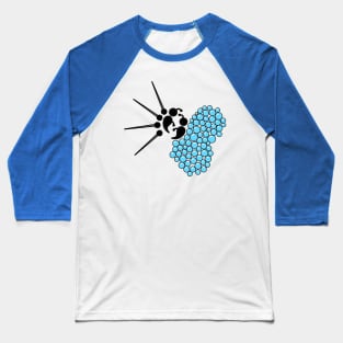 Bubbles and Pin Semicolon Butterfly Baseball T-Shirt